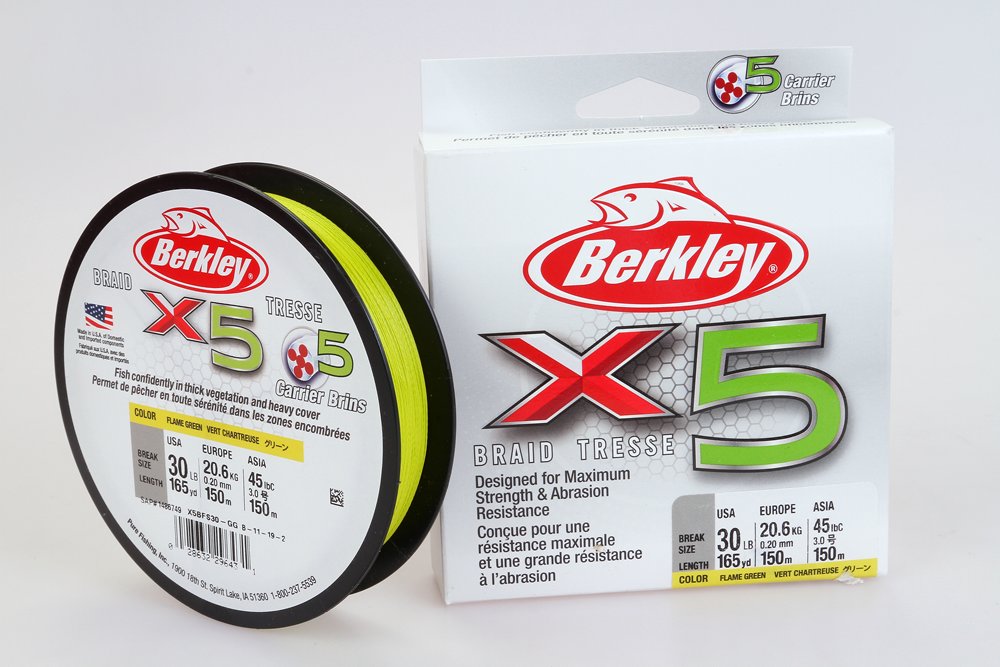 De firma Berkley komt naast de eerder geïntroduceerde X9 nu ook met een X5 gevlochten lijn.