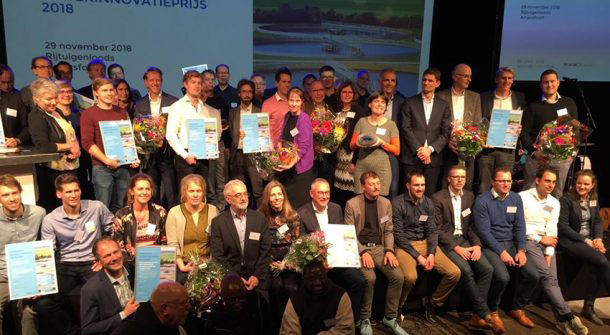 De winnaars van de waterinnovatieprijs van 2018.