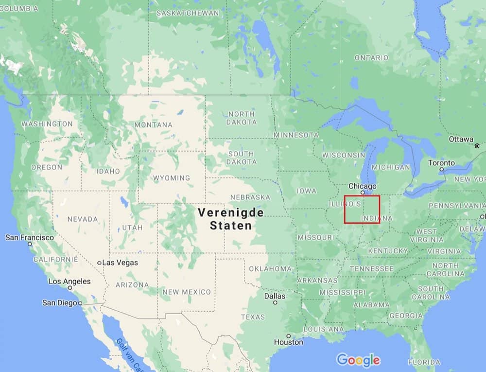 De locatie van Ridge Lake in de Verenigde Staten. (Bron: Google Maps)...