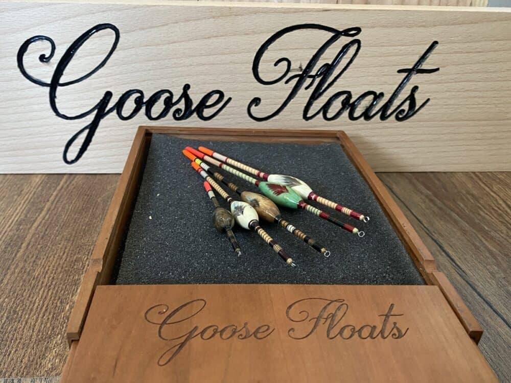 Goose Floats: handgemaakte dobbertjes.