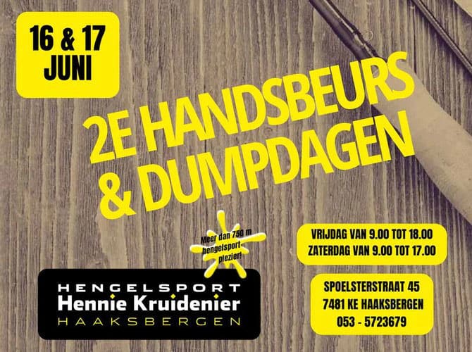 Hengelsport Kruidenier organiseert op 16 en 17 juni de jaarlijkse dumpdagen en tweedehandsbeurs.