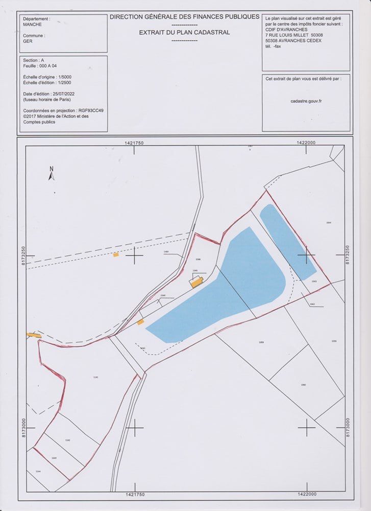 Plattegrond, alle watervoorziening is afkomstig van een natuurlijke bron.