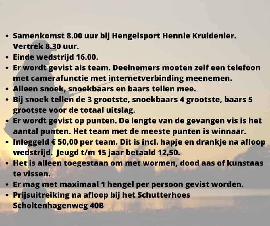 De kosten per team bedragen 50 euro. Jeugd tot en met vijftien jaar betaalt € 12,50 per persoon.