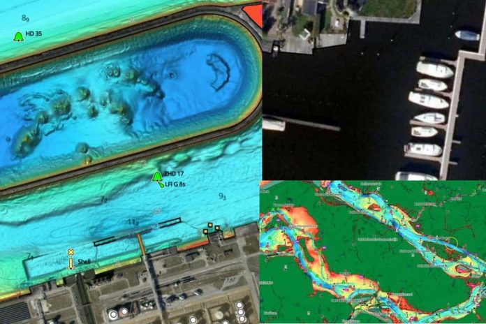 De nieuwe kaartgegevens omvatten gedetailleerde plattegronden van steigers, jachthavens, oeverlijnen en sluizen met ondersteunende informatie.